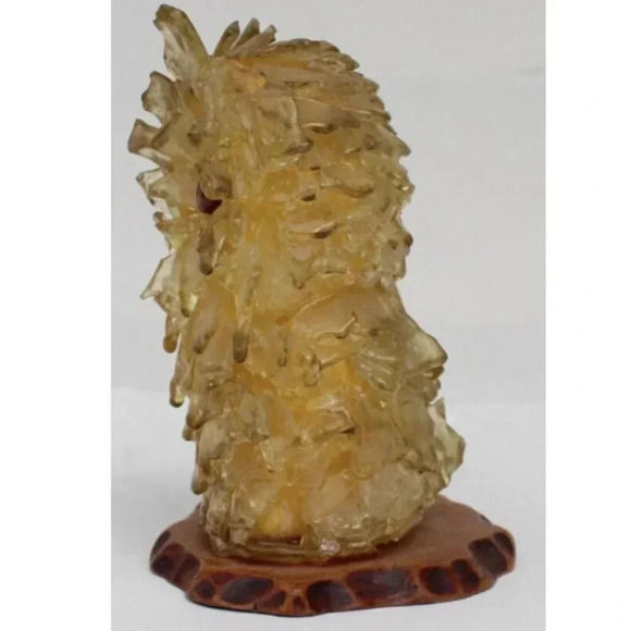 Vintage MCM Retro Gold Yellow Resin Owl Figurine Decor RARE - Picture 4 of 5